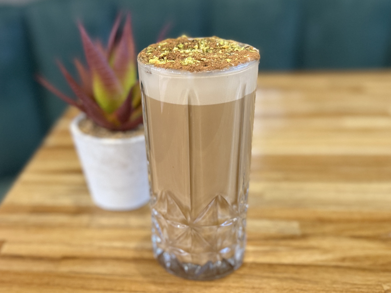 Hot Pistachio Cream Latte