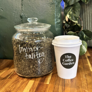 Immortality loose-leaf Jiaogulan tea at The Coffee Garden in Uptown Houston.