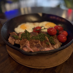 Breakfast Skillet Steak and Eggs Houston Heights cafe